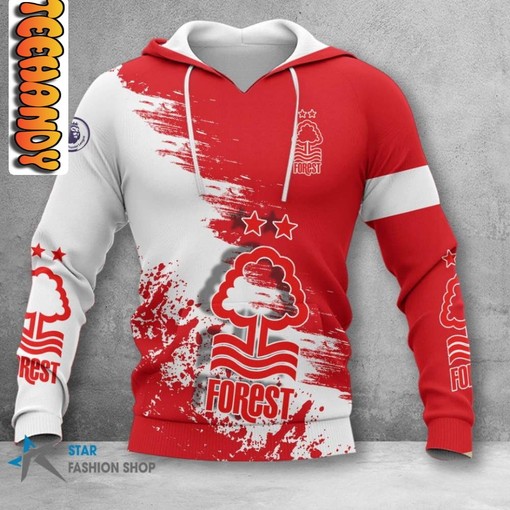 Nottingham Forest FC All Over Print 3D Hoodie with Club Logo and Design