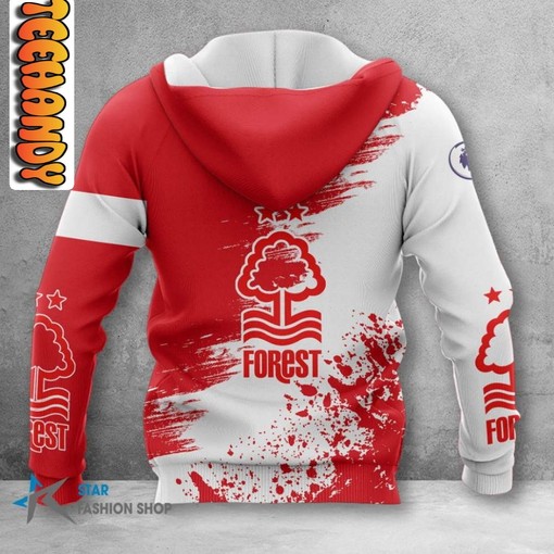 Nottingham Forest FC All Over Print 3D Hoodie with Club Logo and Design - Image 2