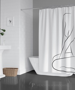 Nude Outline Shower Curtain | Body Positive Female Home Decor | Feminine Bathroom | Unique Shower Curtains