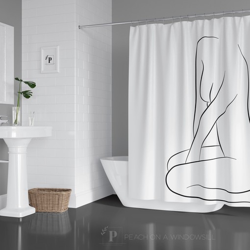 Nude Outline Shower Curtain | Body Positive Female Home Decor | Feminine Bathroom | Unique Shower Curtains