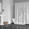Nude Woman Silhouette Shower Curtain | Elegant and Feminine Designer Bathroom Decor | Minimalist Style