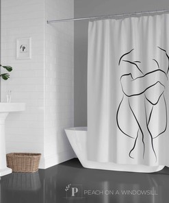 Nude Woman in Shower Curtain | Sexy Feminine Bathroom Decor | Unique and Whimsical | Print Shower Curtain