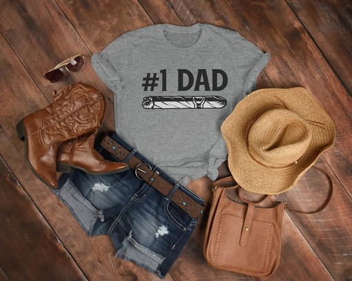 Number 1 Dads Tees, Funny Fathers Day Gift, Best Dad T-Shirt, Gift for Dad, I Keep All My Jokes In A Dad-A-Base Shirt - Image 3