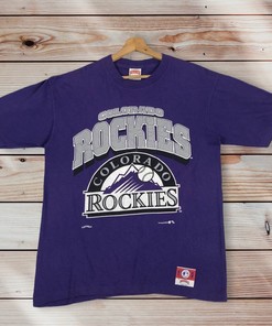 Nutmeg MLB Colorado Rockies T-Shirt - Vintage 90's Style Crewneck, Sweatshirt and Hoodie for Fans