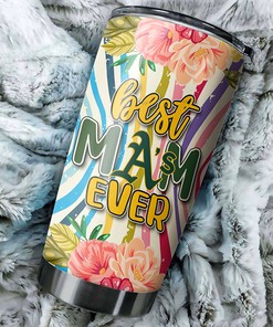 Oakland Athletics Best Mom Ever Flower Design MLB Tumbler with a Stylish and MLB Design