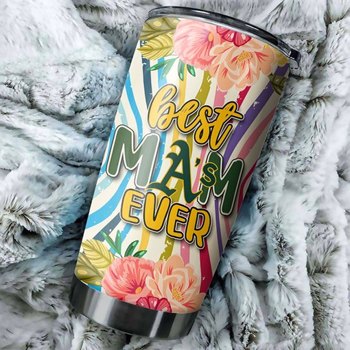 Oakland Athletics Best Mom Ever Flower Design MLB Tumbler with a Stylish and MLB Design