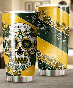 Oakland Athletics Bold Statement Skull MLB Tumbler with a Unique and MLB Design