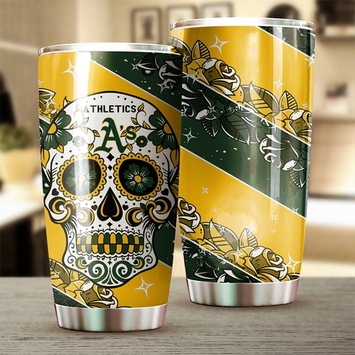 Oakland Athletics Bold Statement Skull MLB Tumbler with a Unique and MLB Design