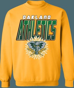 Oakland Athletics ELEPHANT Vintage MLB Crewneck Sweatshirt Hoodie Shirt for Baseball Fans