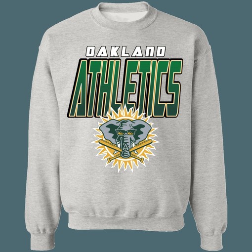 Oakland Athletics ELEPHANT Vintage MLB Crewneck Sweatshirt Hoodie Shirt for Baseball Fans - Image 2