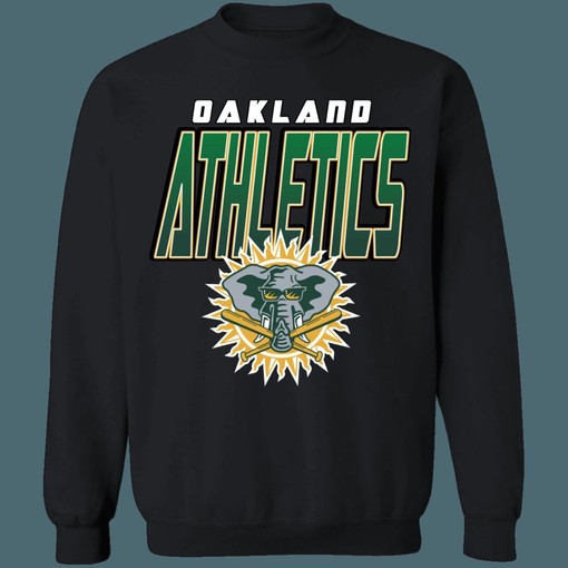 Oakland Athletics ELEPHANT Vintage MLB Crewneck Sweatshirt Hoodie Shirt for Baseball Fans - Image 3