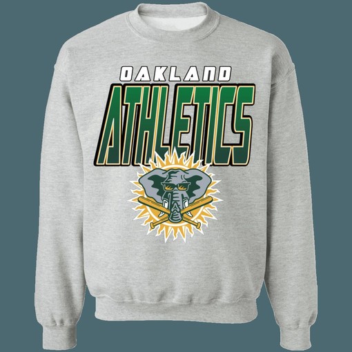 Oakland Athletics ELEPHANT Vintage MLB Crewneck Sweatshirt Hoodie Shirt for Baseball Fans - Image 4
