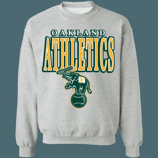 Oakland Athletics Elephant Retro MLB Crewneck Sweatshirt Hoodie Shirt for Genuine MLB Fans - Image 4
