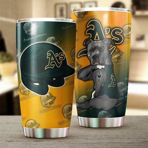 Oakland Athletics Funny Dog Design MLB Tumbler with a Unique and MLB Design