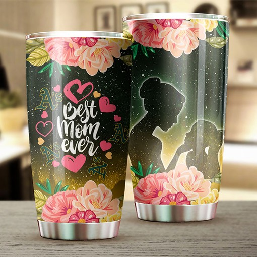 Oakland Athletics MLB Tumbler with Cool Flower and MLB Logo - Best Gift for A's-loving Moms - Image 2