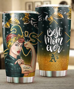 Oakland Athletics Strong Mothers Strong Best Mom Ever MLB Tumbler with an MLB Design