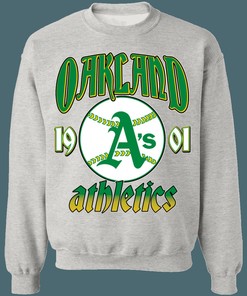 Oakland Athletics Vintage MLB Crewneck Sweatshirt Hoodie Shirt for Baseball Fans