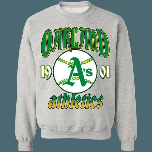 Oakland Athletics Vintage MLB Crewneck Sweatshirt Hoodie Shirt for Baseball Fans