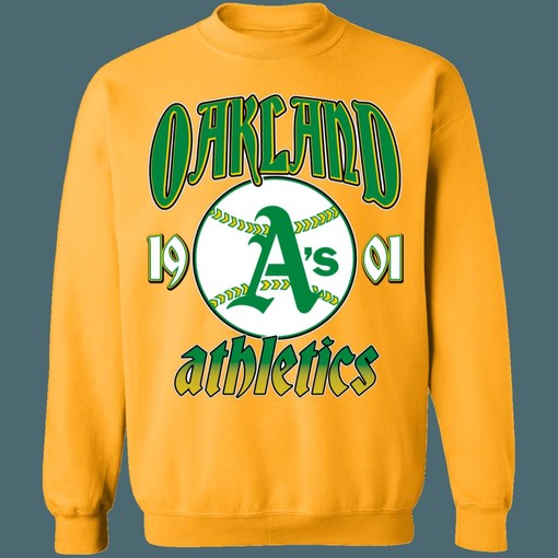 Oakland Athletics Vintage MLB Crewneck Sweatshirt Hoodie Shirt for Baseball Fans - Image 3