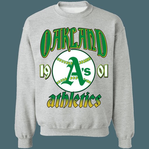 Oakland Athletics Vintage MLB Crewneck Sweatshirt Hoodie Shirt for Baseball Fans - Image 4