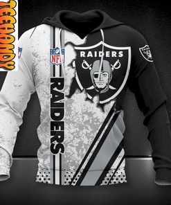 Oakland Raiders Custom 3D Football Hoodie with All-Over Prints and Graphics
