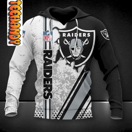 Oakland Raiders Custom 3D Football Hoodie with All-Over Prints and Graphics