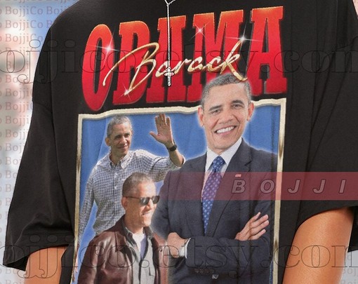 Obama Supporter T-Shirt, Vintage 90s Homage Shirt, Retro Politician Tee, American President Minimalist Movie Shirts - Image 2