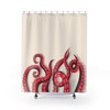 Occult Cthulhu Octopus Monster Tentacle Print Shower Curtain for Gothic Bathroom Decor