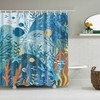 Ocean Coral Fish Shower Curtain | Underwater Seaweed Deep Water | Bathroom Decor