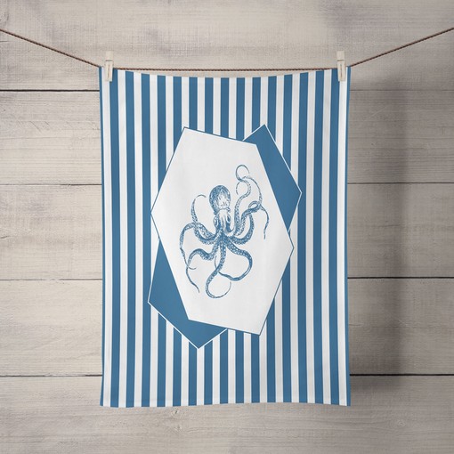 Oceanic Blue Octopus Shower Curtain Set - Add a Touch of the Sea to Your Bathroom - Image 3