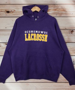Oconomowoc Lacrosse Vintage Style Pullover Hoodie Sweatshirt