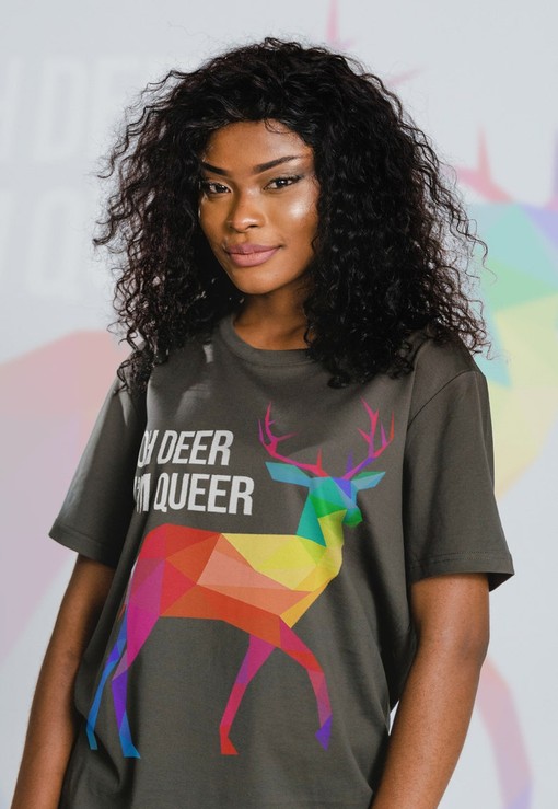 Oh Deer I'm Queer Shirt - Minimalist Movie Shirts for Men with LGBTQ+ and Human Rights