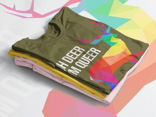 Oh Deer I'm Queer Shirt - Minimalist Movie Shirts for Men with LGBTQ+ and Human Rights - Image 4