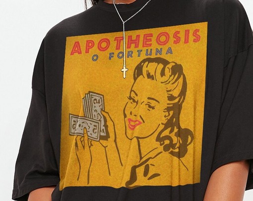 Oh Fortuna Shirt with Vintage Latin Proverb Apotheosis o Fortuna Adiuvat Phalanx Unisex Quote, Funny Meme Shirt - Image 2