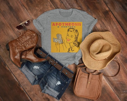 Oh Fortuna Shirt with Vintage Latin Proverb Apotheosis o Fortuna Adiuvat Phalanx Unisex Quote, Funny Meme Shirt - Image 3