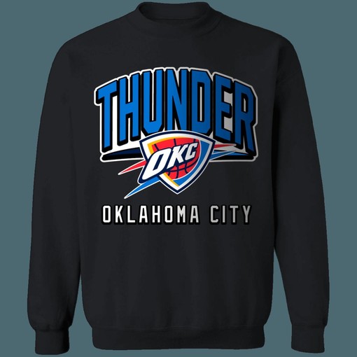 Oklahoma City OKC Thunder Vintage NBA Sweatshirt Hoodie Shirt for NBA Fans with Retro NBA Shirt Print - Image 2