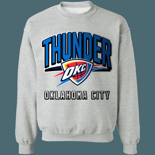 Oklahoma City OKC Thunder Vintage NBA Sweatshirt Hoodie Shirt for NBA Fans with Retro NBA Shirt Print - Image 3