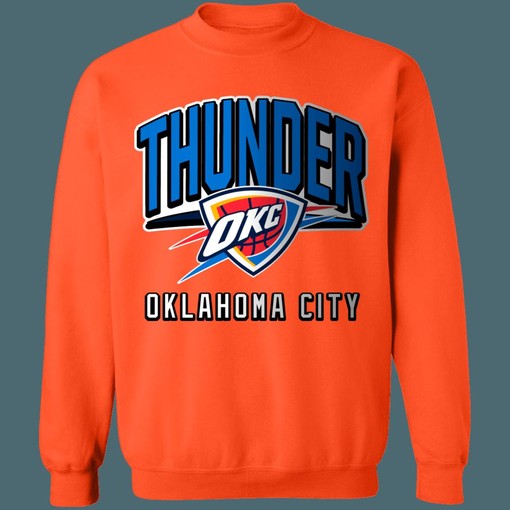 Oklahoma City OKC Thunder Vintage NBA Sweatshirt Hoodie Shirt for NBA Fans with Retro NBA Shirt Print - Image 4