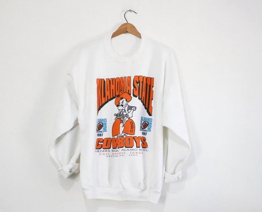 Oklahoma State University Cowboys Alamo Bowl Sweatshirt with Vintage Style Sweater for Any Fan with NCAA Print