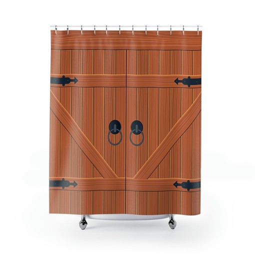 Old Vintage Wood Door Shower Curtain - Embrace a Rustic Look in Your Bath - Image 2