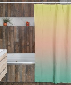 Ombre Dip Dye Shower Curtain | Bathroom Shower Decor | Yellow Peach Mint Green Soft Gradient | Unique Shower Curtains