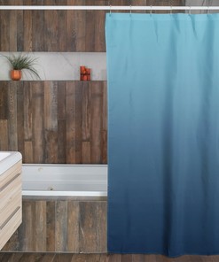 Ombre Dip Dye Shower Curtain | Blue Bathroom Shower Decor | Soft Gradient Bathroom Accessory | Unique Shower Curtains