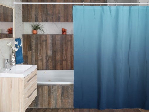 Ombre Dip Dye Shower Curtain | Blue Bathroom Shower Decor | Soft Gradient Bathroom Accessory | Unique Shower Curtains