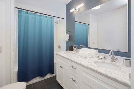 Ombre Dip Dye Shower Curtain | Blue Bathroom Shower Decor | Soft Gradient Bathroom Accessory | Unique Shower Curtains - Image 3