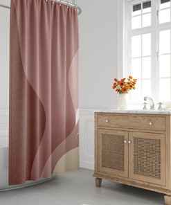 Ombre Wavy Scandinavian Abstract Shower Curtain - Minimalist and Contemporary Decor