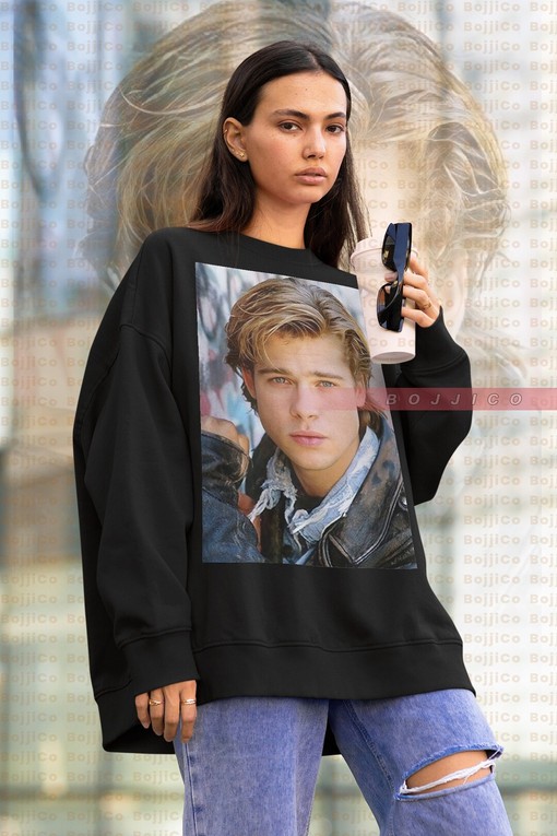 Once Upon a Time in Hollywood Brad Pitt Sweatshirt, Retro 90s Aesthetic Tee - Movie Shirts for Boys