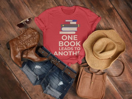 One Book Leads To Another Shirt - Short-Sleeve Men's T-Shirt, One Book Leads to Another Motivational Quote Shirts - Image 3