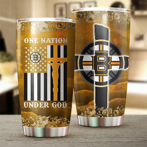 One Nation Under God Boston Bruins NHL Tumbler - Image 2