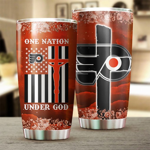 One Nation Under God Philadelphia Flyers NHL Tumbler - Image 2