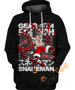 One Piece Luffy Snakeman All Over Print Hoodie - Perfect for Fans
